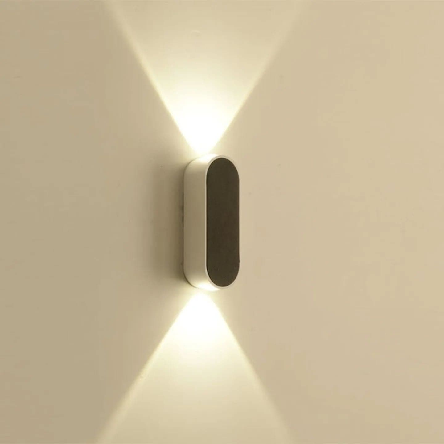 Modern Silver Aluminum Oval Wall Light