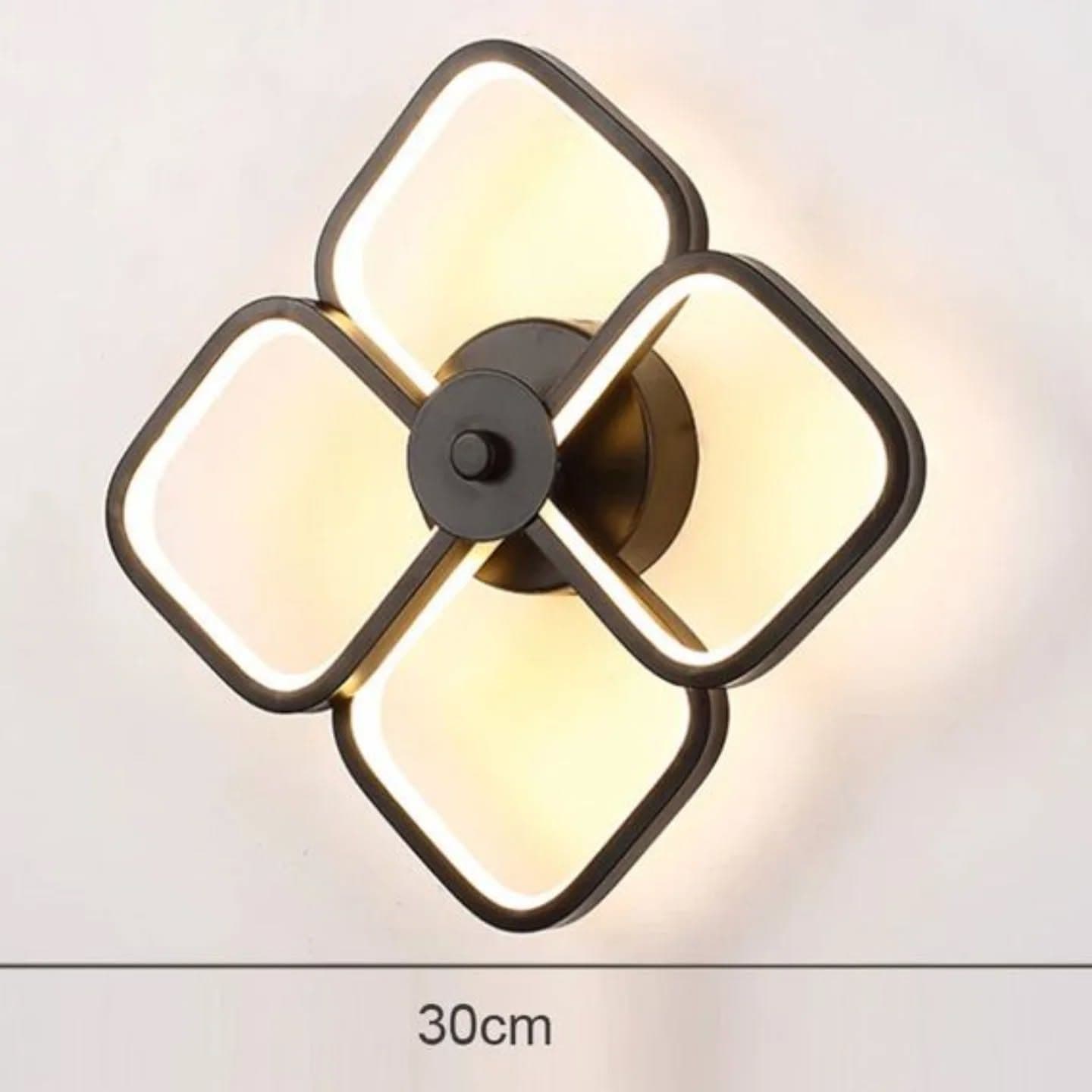 Modern Black Flower-Shaped LED Wall Light