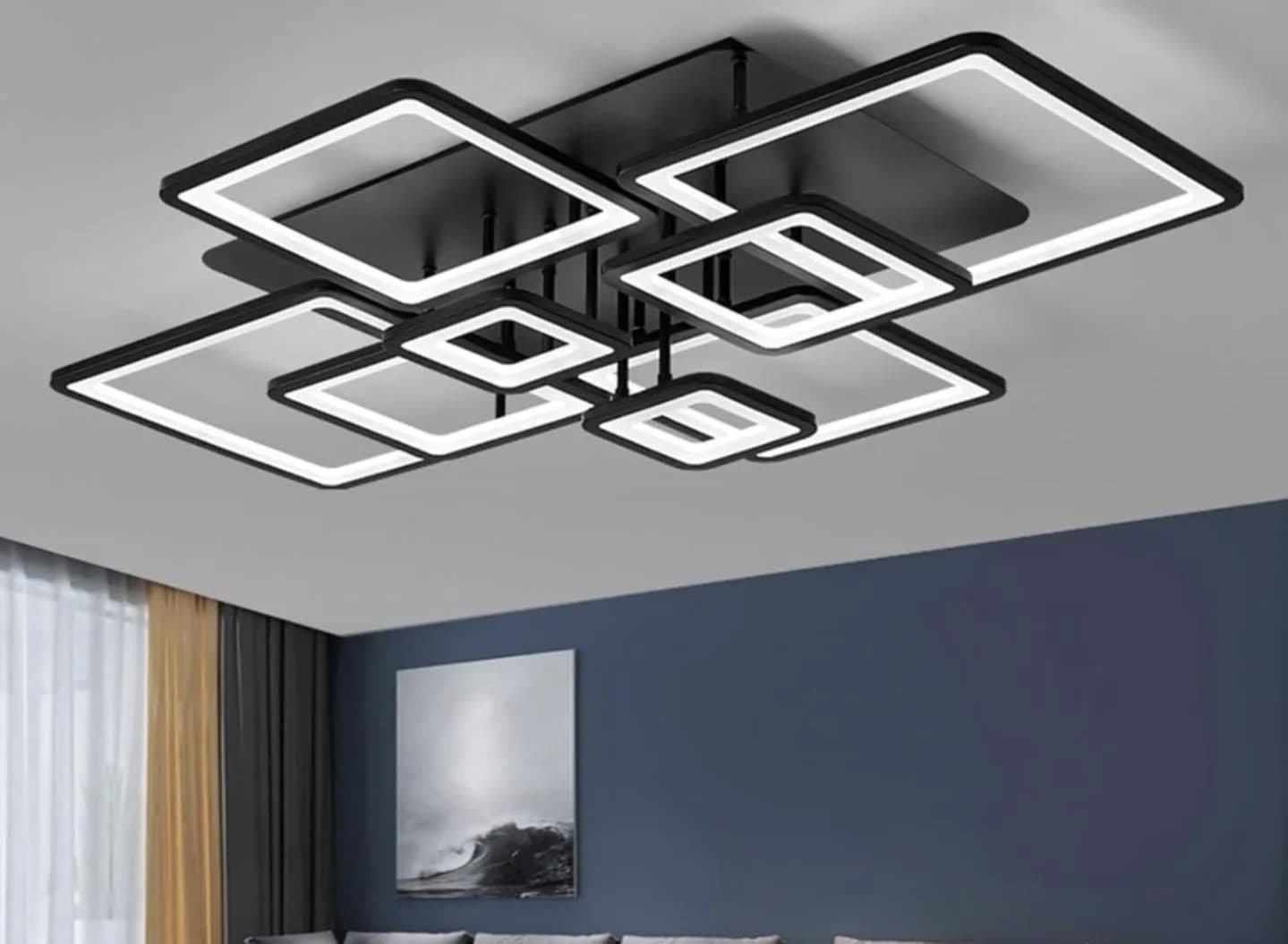 Modern Black Geometric LED Chandelier