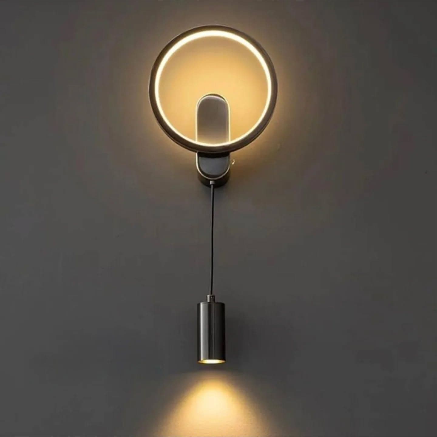 Modern Black Circular LED Wall Light