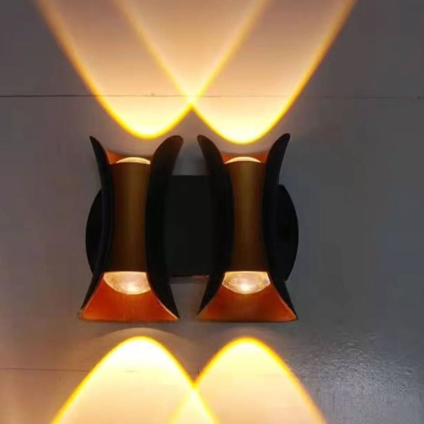 Modern Gold and Black Double-Headed Wall Light