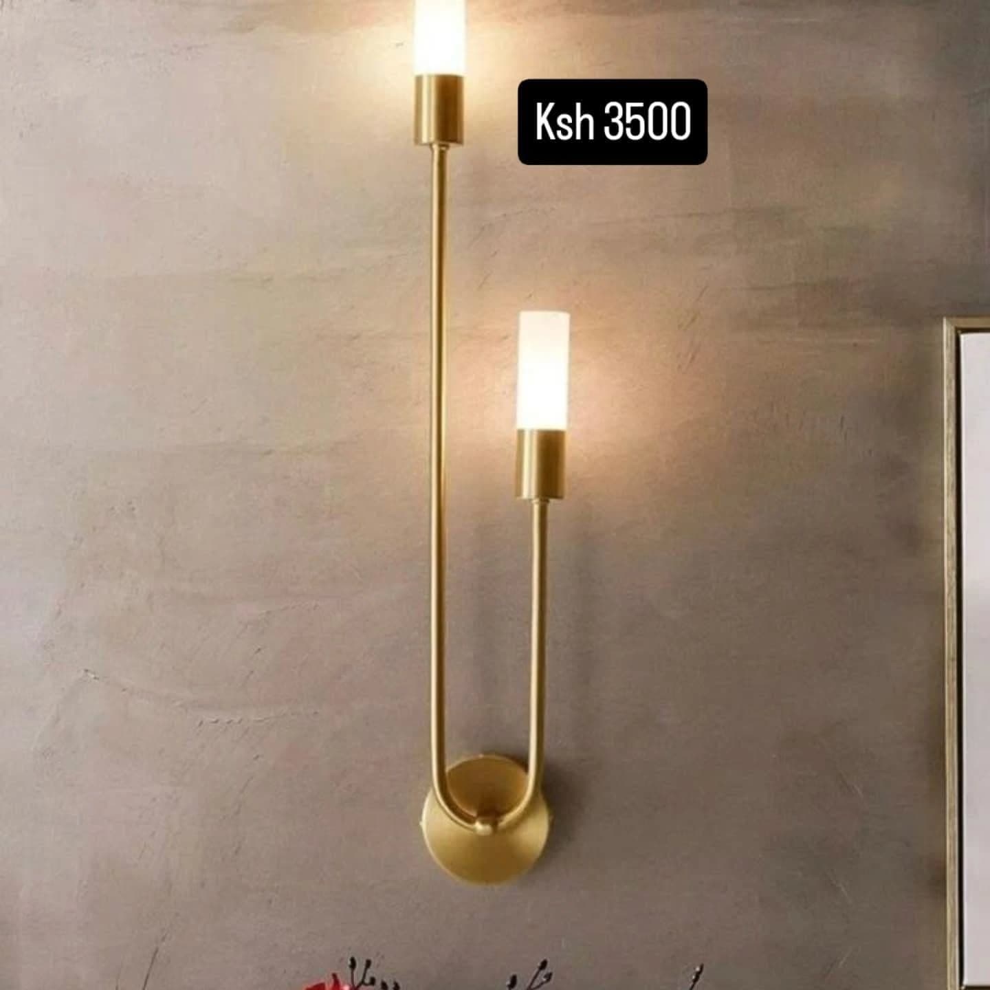 Modern Dual-Light Gold Brass Wall Sconce with Frosted Glass