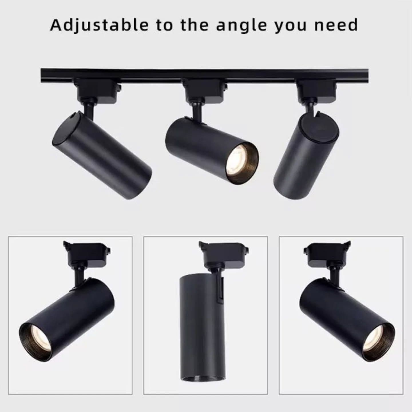 Modern Matte Black Adjustable Track Spotlight