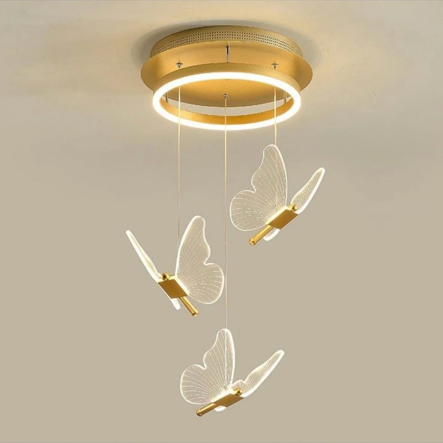 Modern Gold Butterfly LED Pendant Light