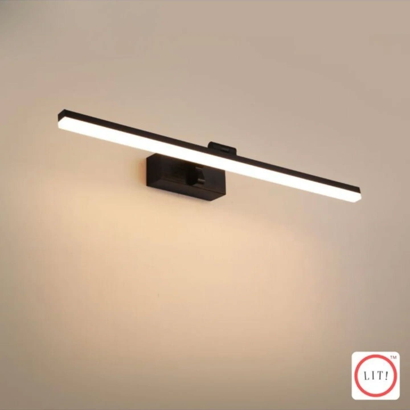 Modern Matte Black LED Mirror Light with Adjustable Arm