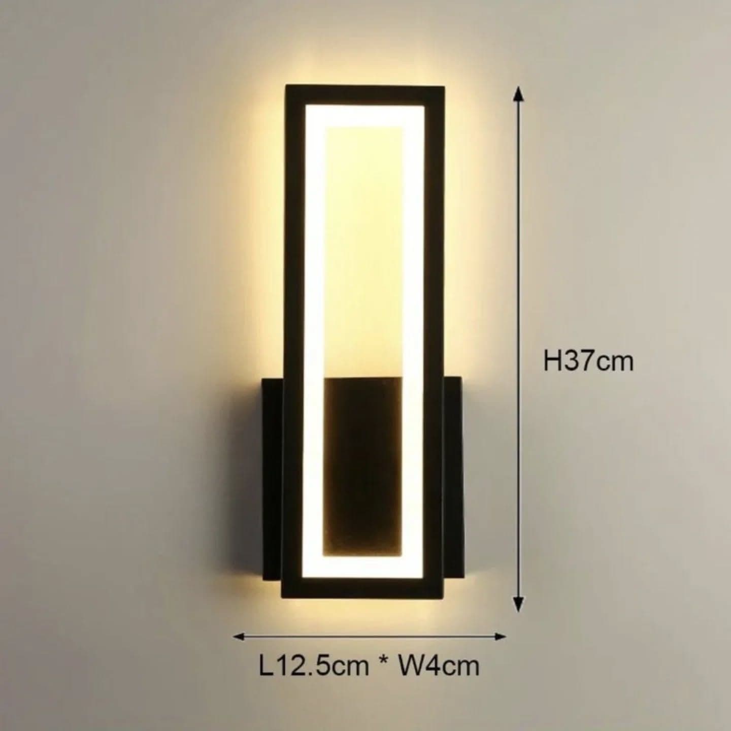 Modern Black and White Rectangular LED Wall Light