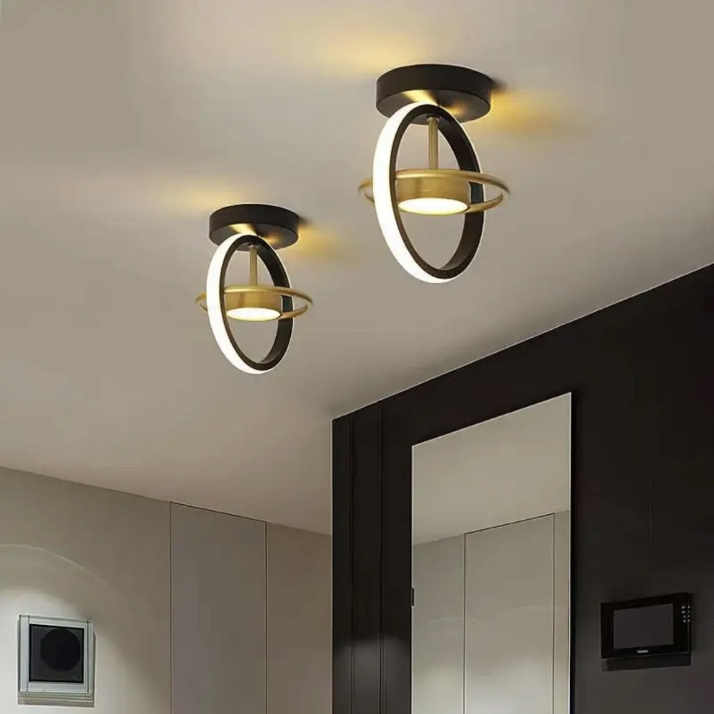 Modern Black Ring LED Pendant Light - Medium