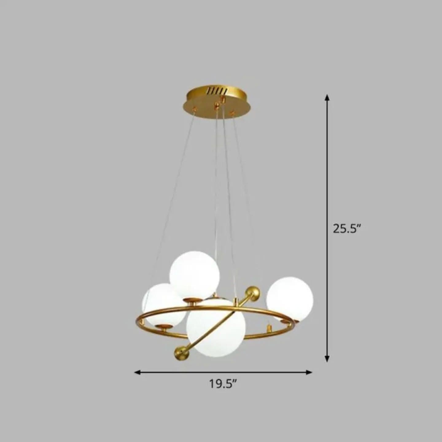 Modern Gold Orb Chandelier with Geometric Design