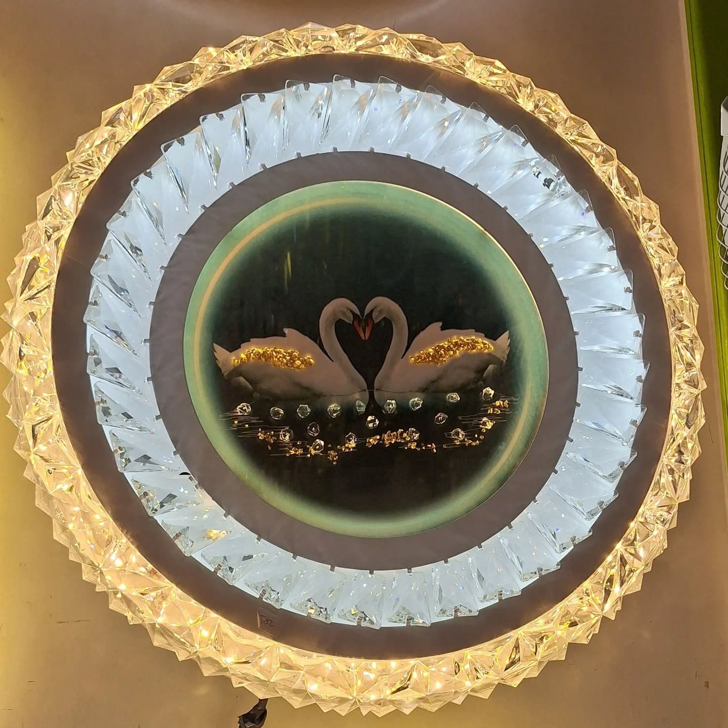 Modern Multi-Tiered Crystal Chandelier with Swan Design - Warm White