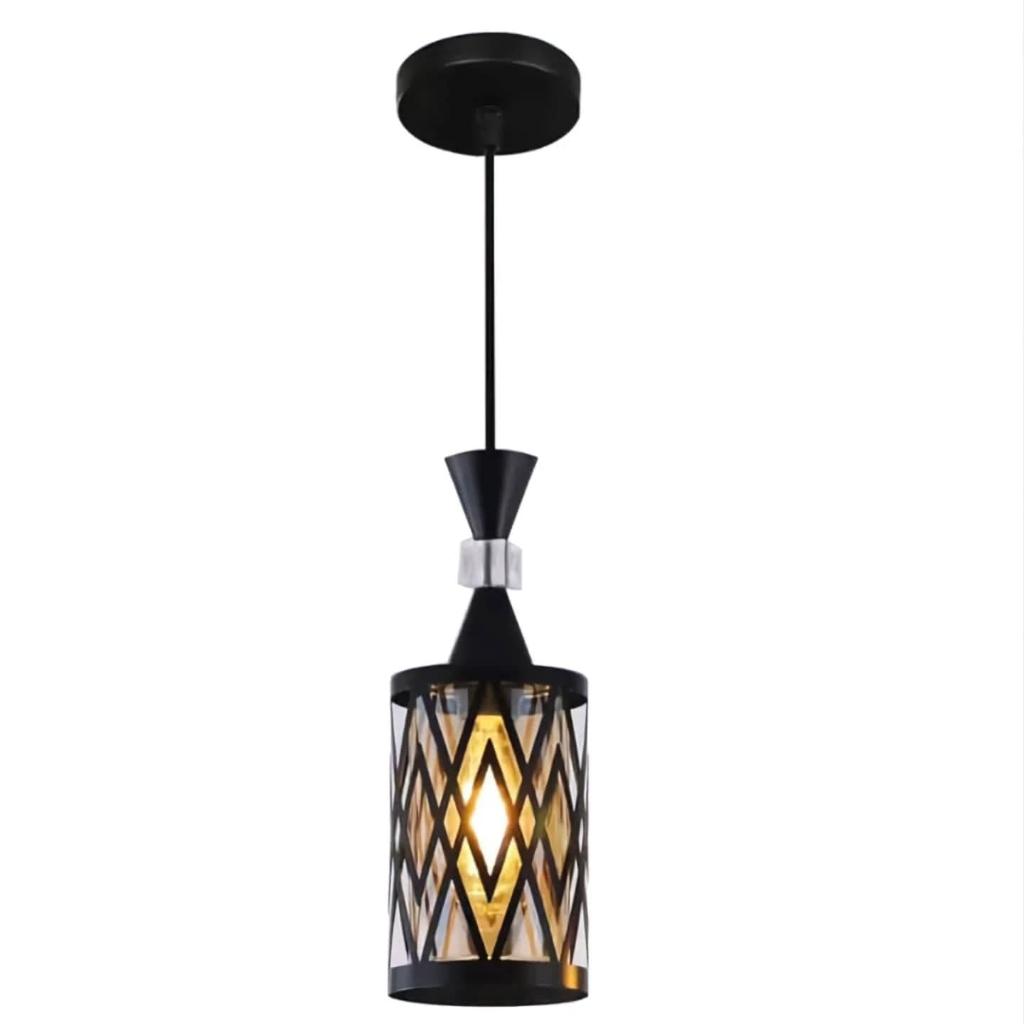 Modern Black Geometric Glass Pendant Light