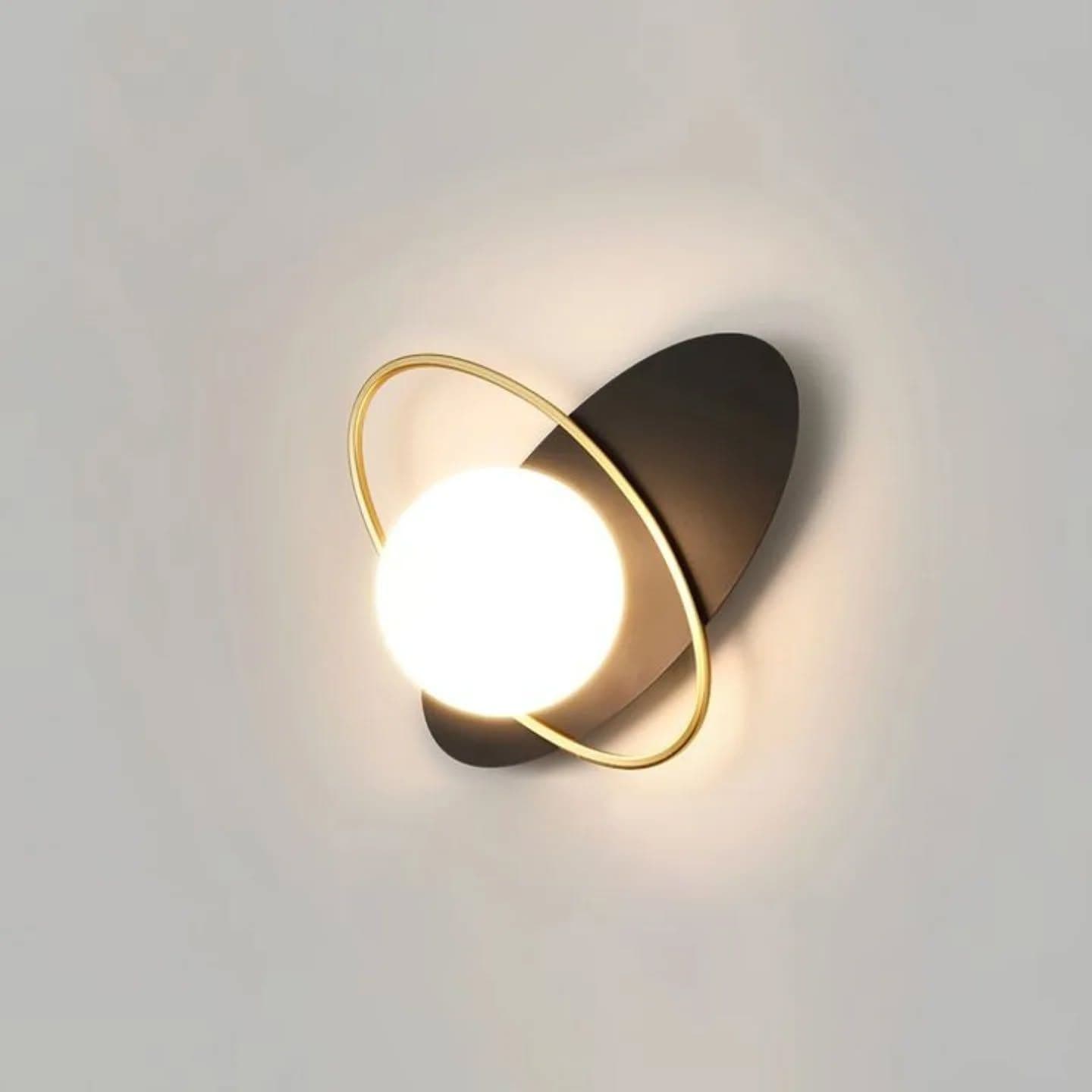 Modern Black and Gold Orb Wall Light