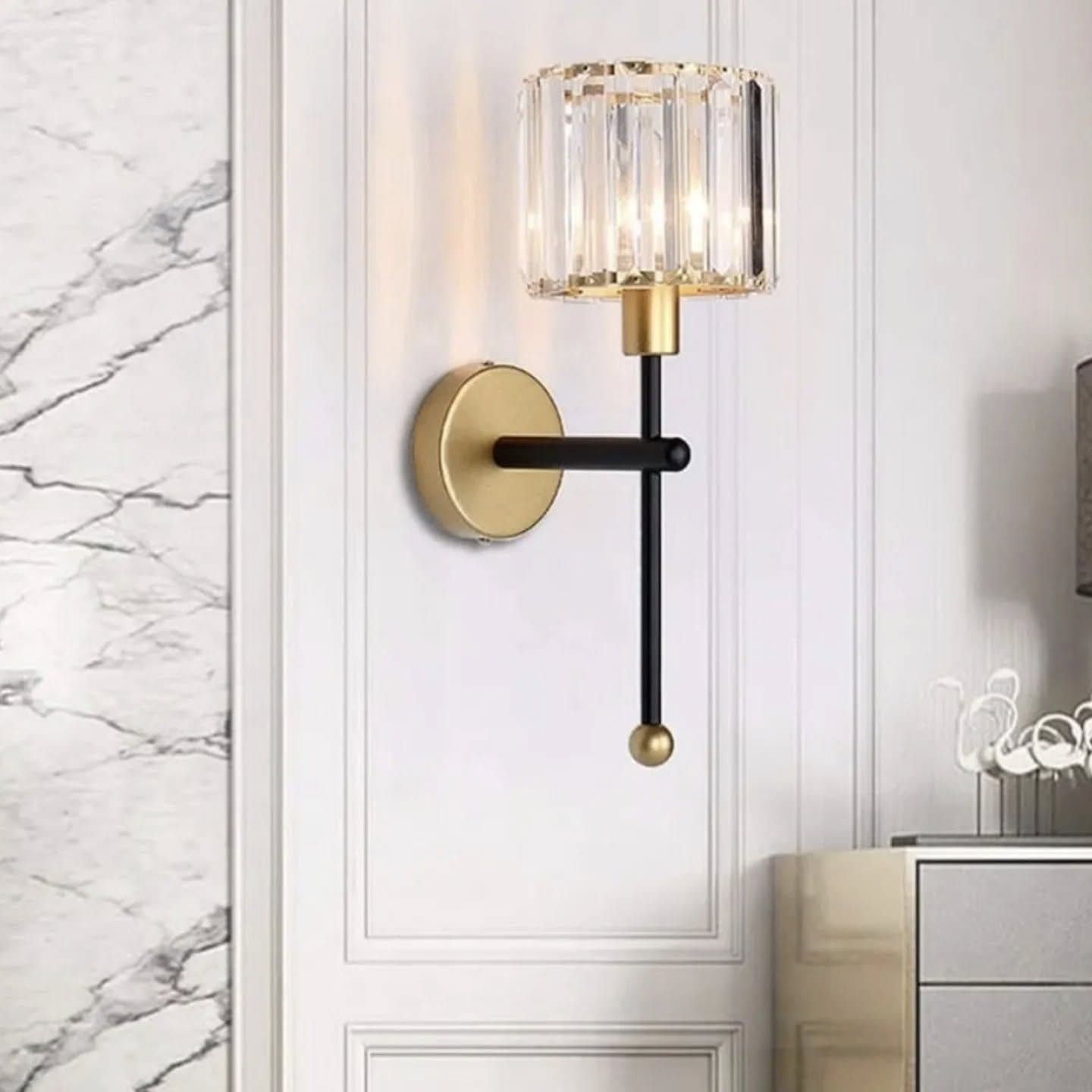 Modern Gold Crystal Geometric Wall Light