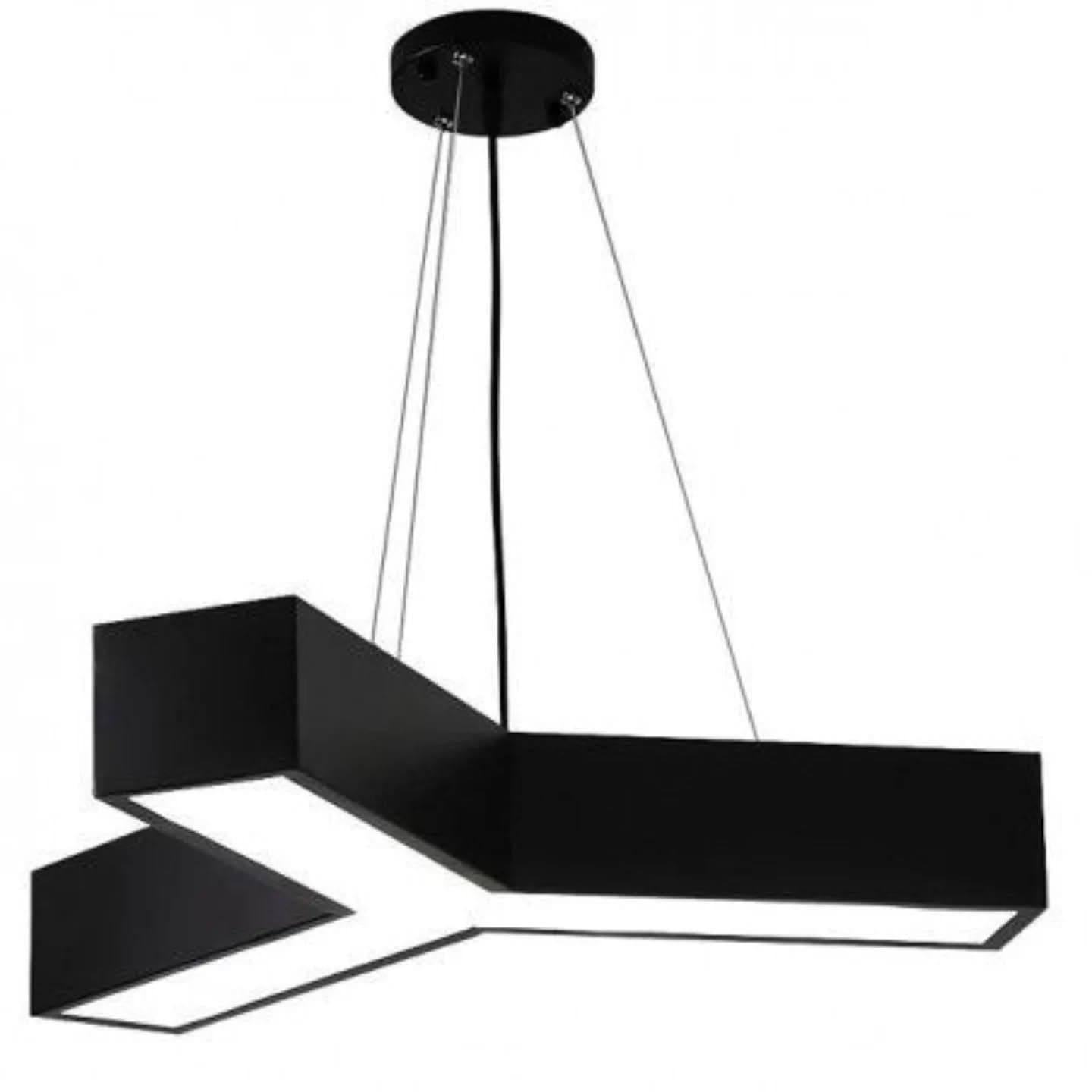 Modern Black Y-Shaped Geometric Pendant Light with Integrated LEDs