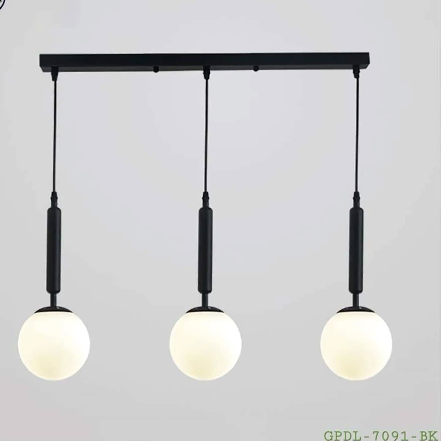 Modern Black Triple Globe Pendant Light