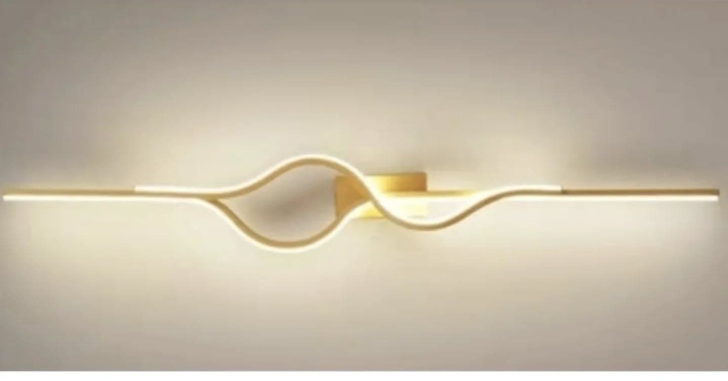 Modern Gold Wave LED Wall Light - Large