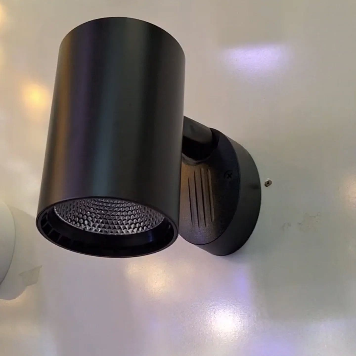 Modern Matte Black Adjustable Wall Spotlight