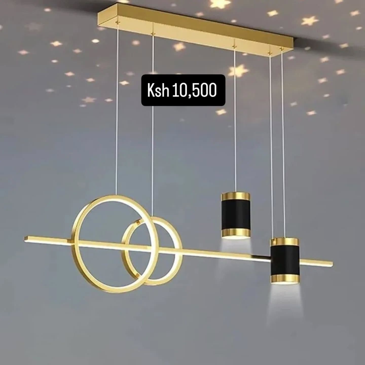 Modern Gold and Black Multi-Light Pendant with LED