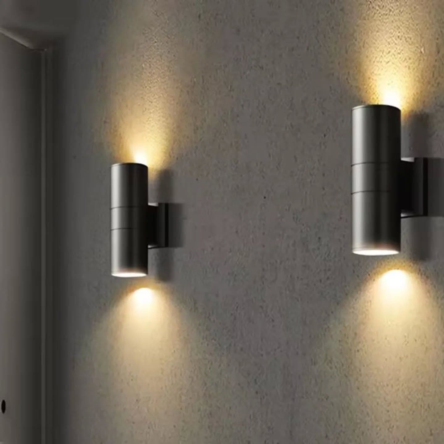 Modern Dark Gray Up & Down Outdoor Wall Light