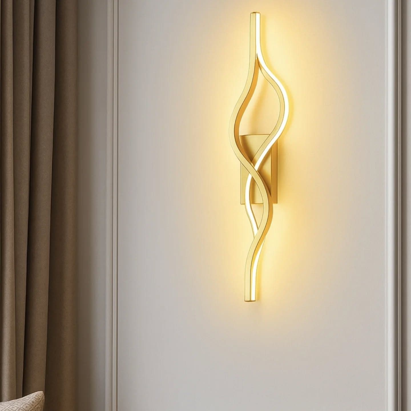 Modern Gold Abstract Wave LED Wall Light