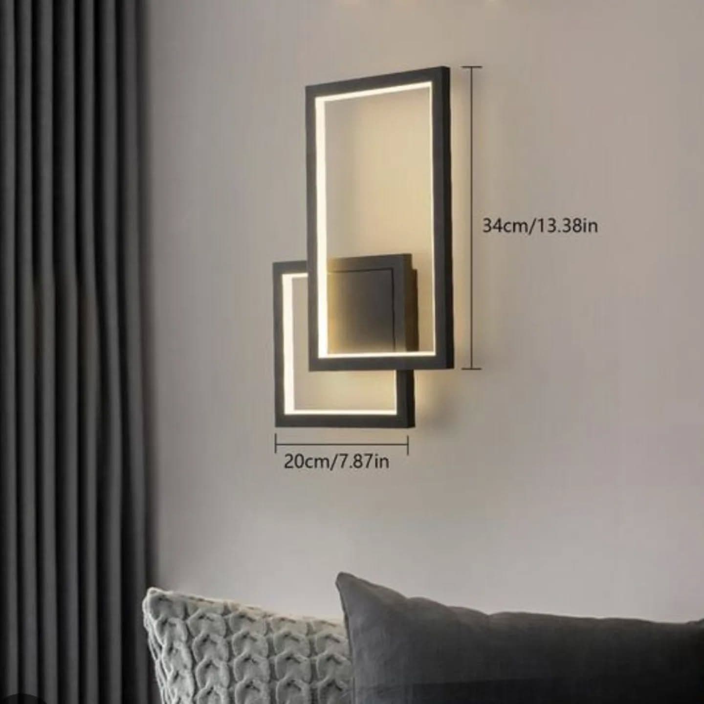 Modern Black and White Geometric LED Wall Light