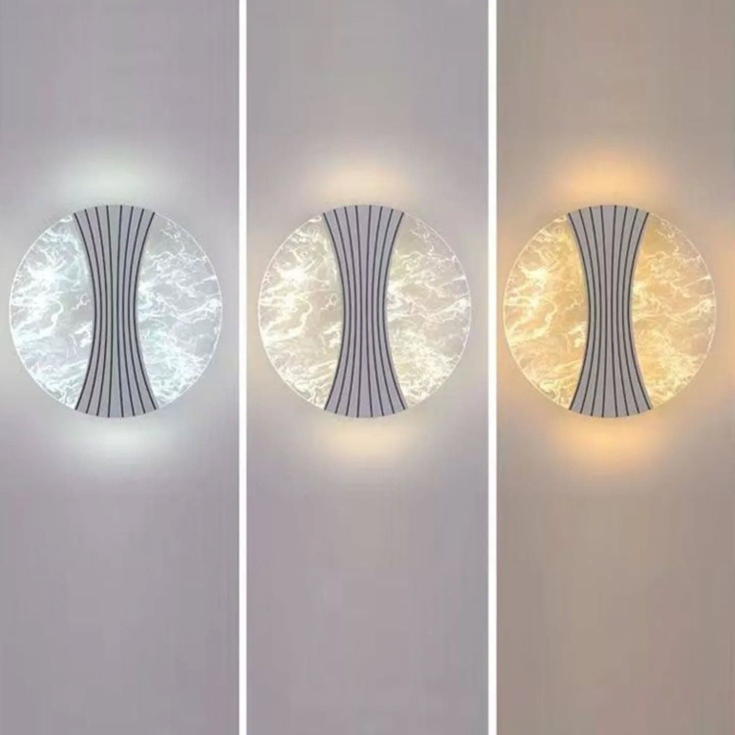 Modern White and Grey Textured Dimmable Wall Light