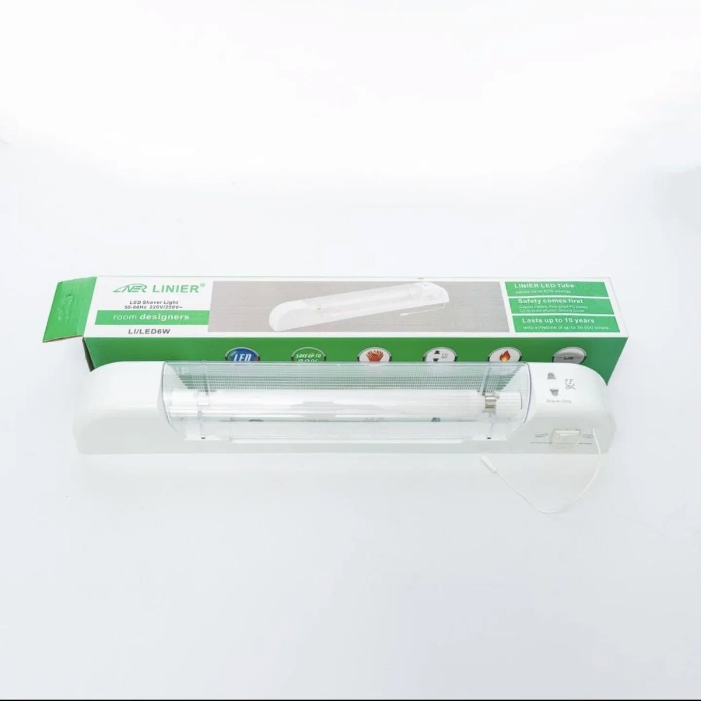 Modern White LED Shaver Light for Bathroom & Shower