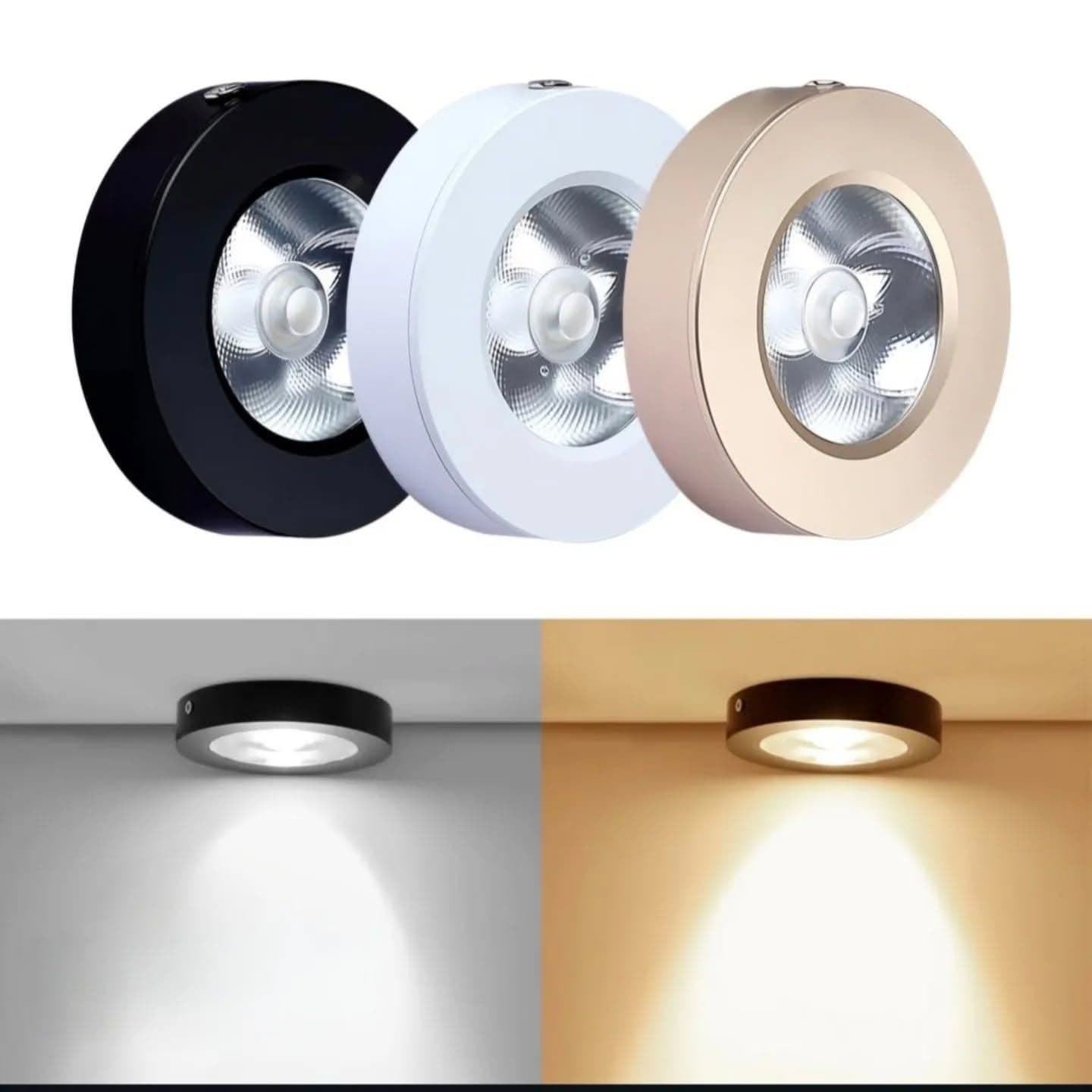 Modern Black, White & Gold Integrated LED Surface Downlighter