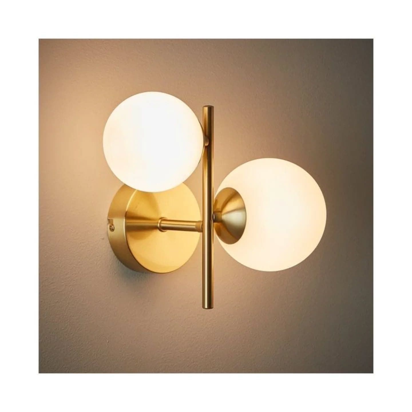 Modern Gold Brass Dual Globe Wall Light