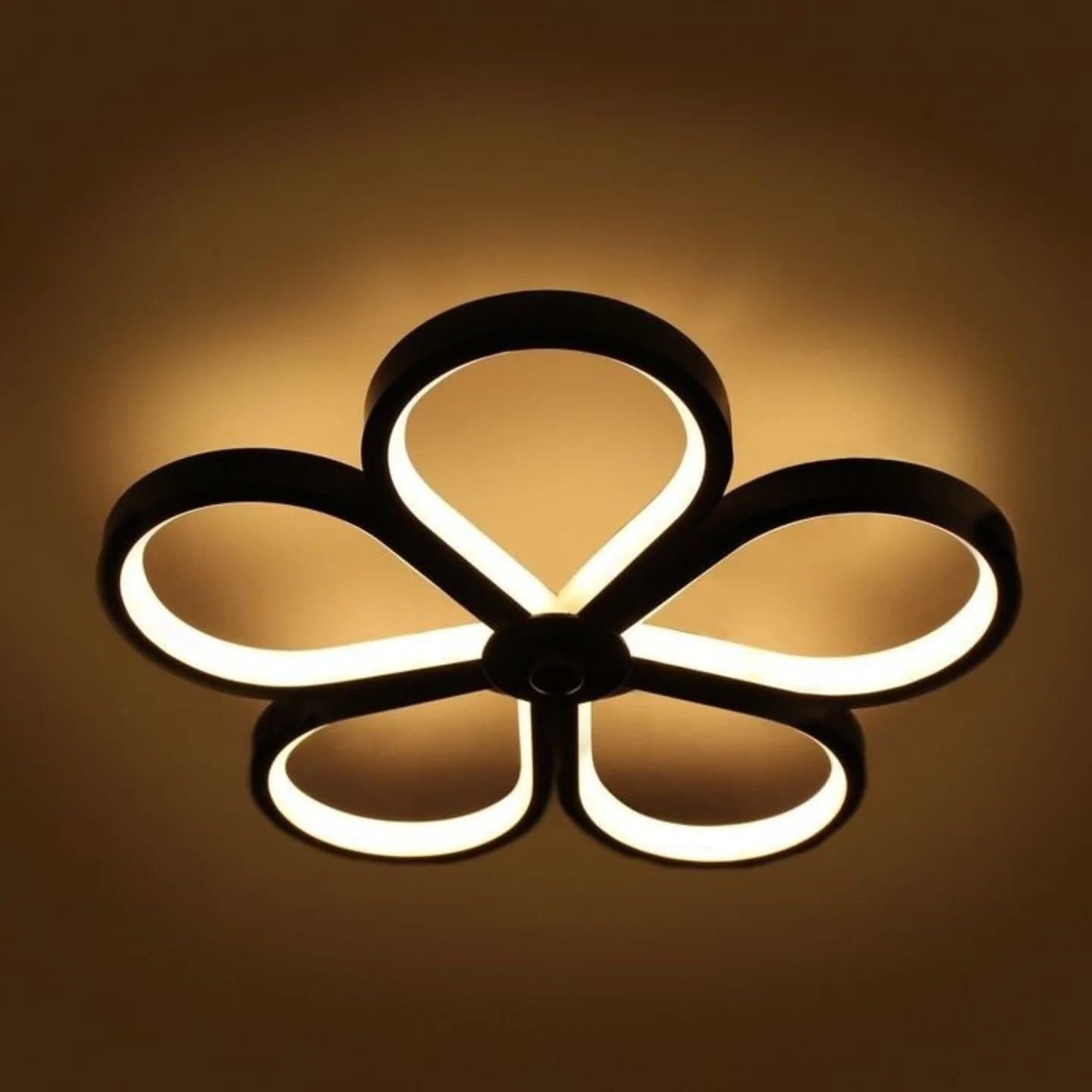 Modern Black and White Flower LED Ceiling Light