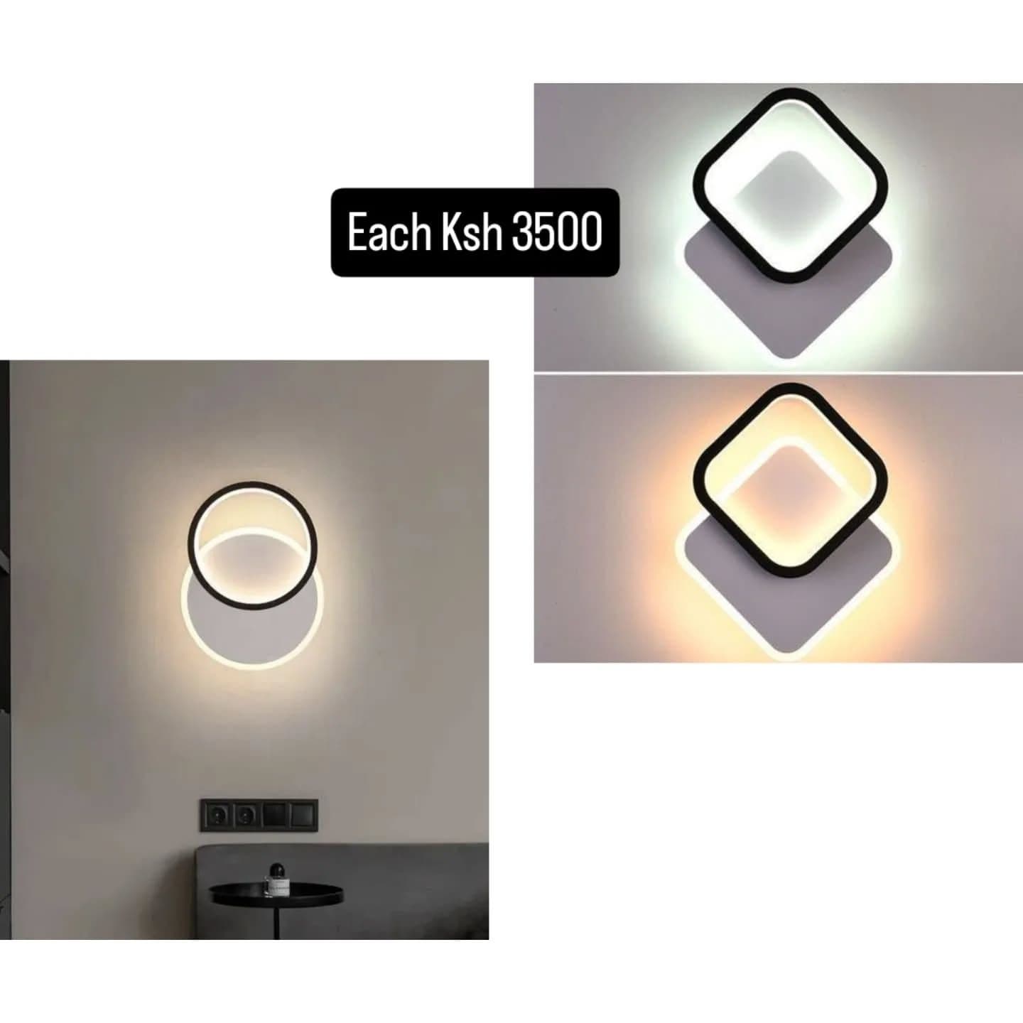 Modern Black Geometric LED Wall Light
