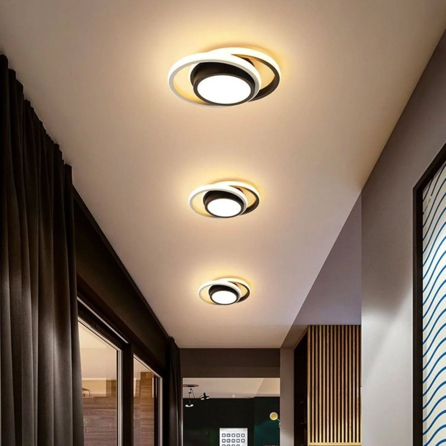 Modern White Swirl LED Wall Light - Small