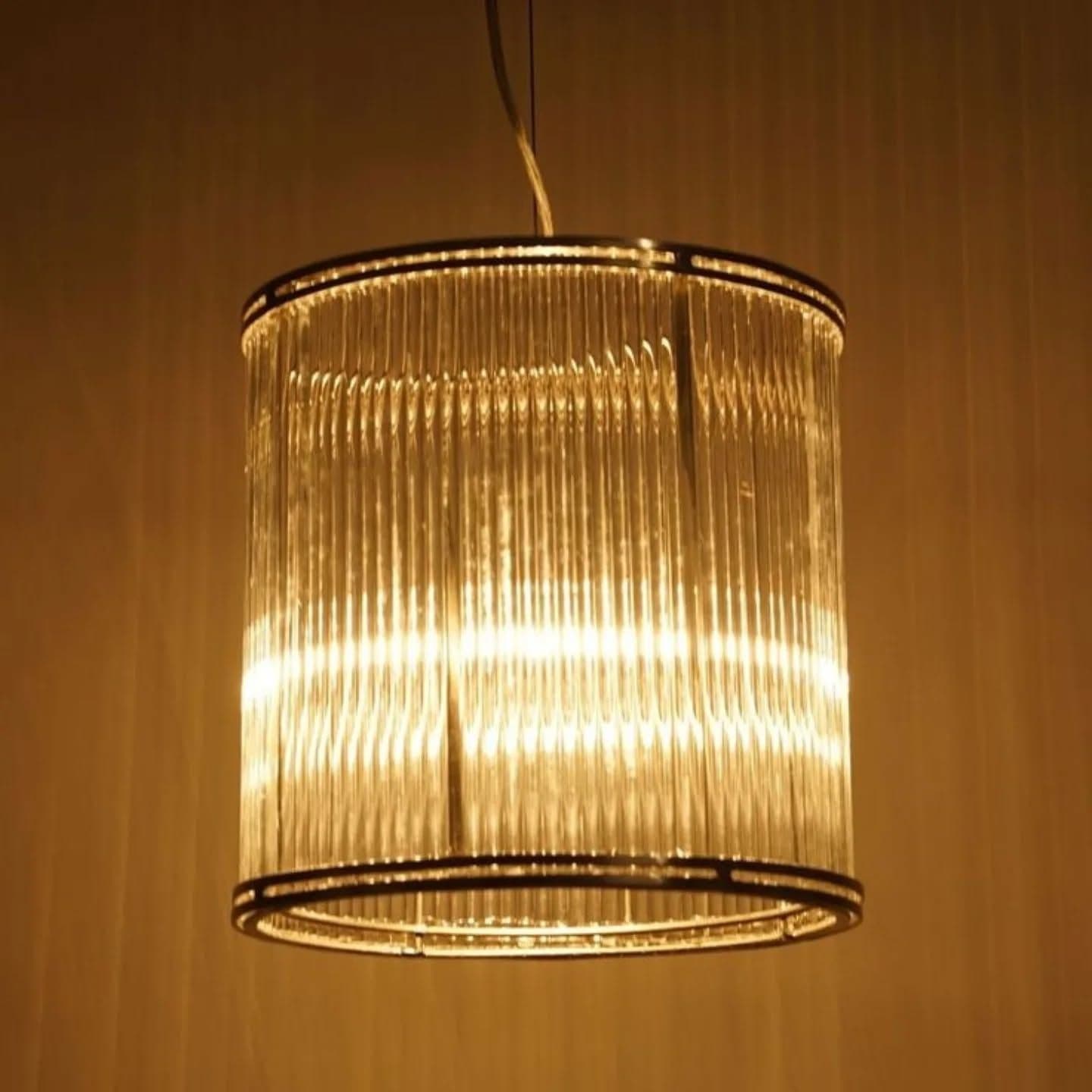 Modern Clear Glass Fluted Pendant Light