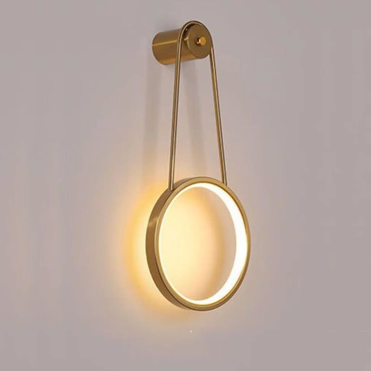 Modern Gold Brass Circular LED Wall Light