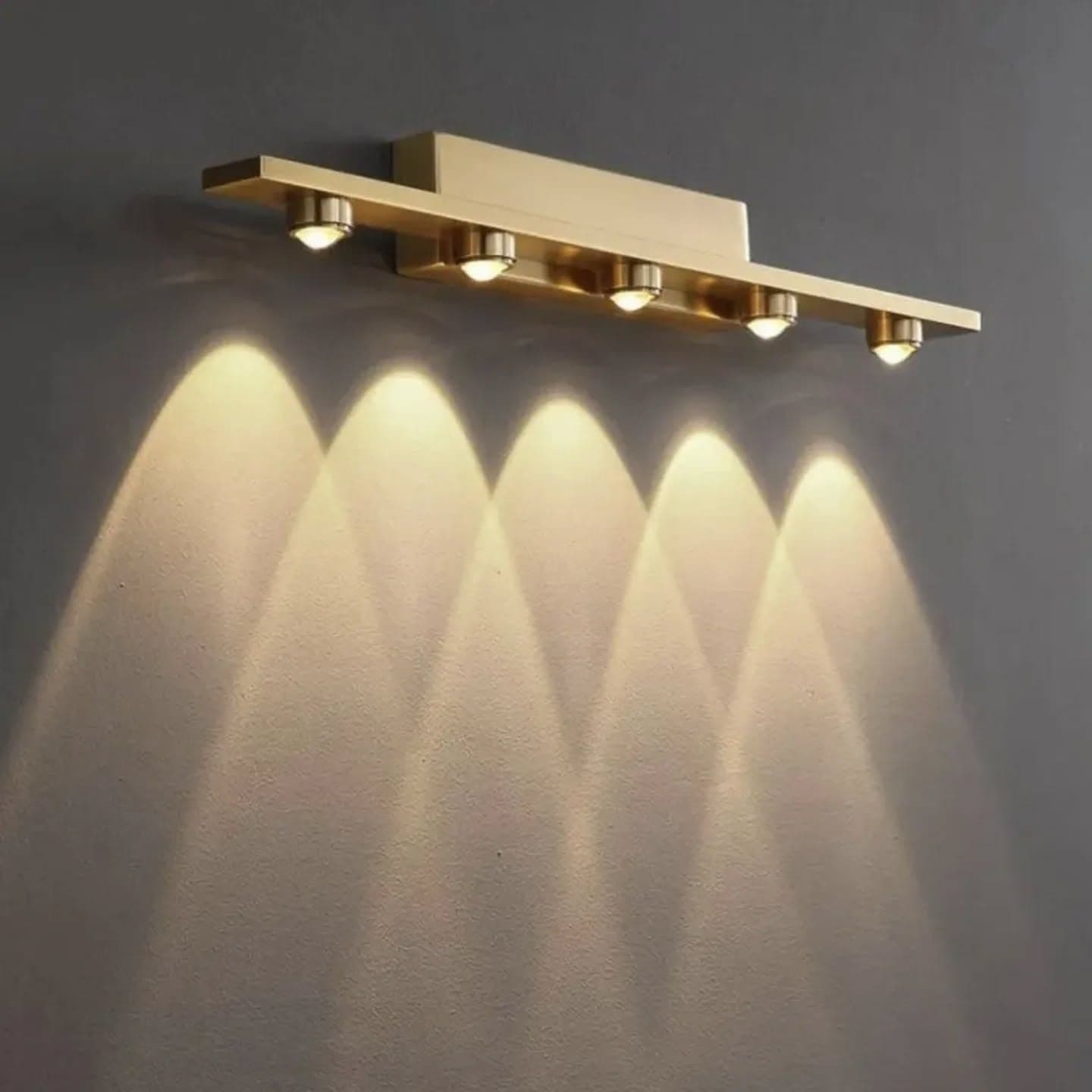 Modern Gold Directional Wall Light with Linear Bar