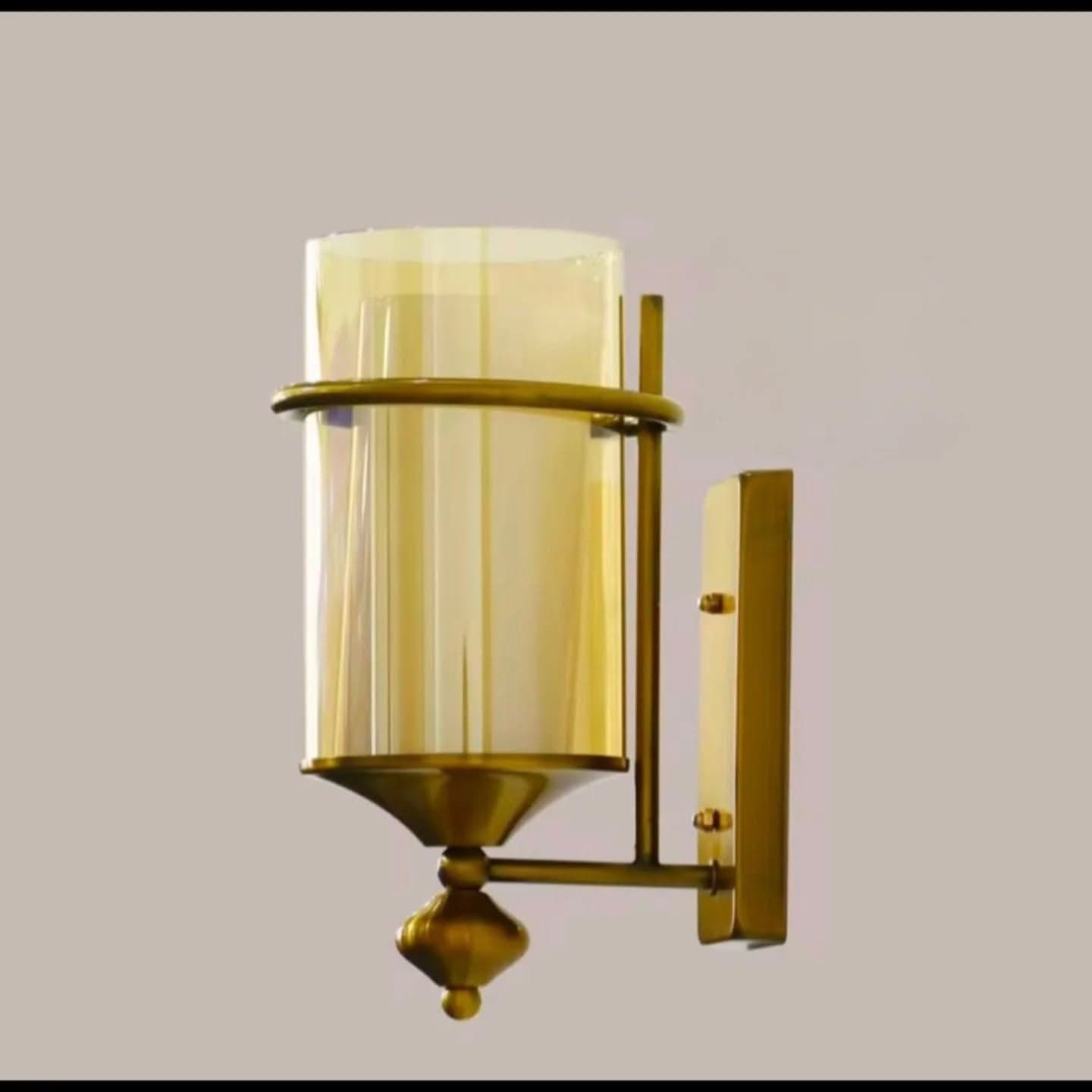 Modern Gold Fluted Glass Wall Light