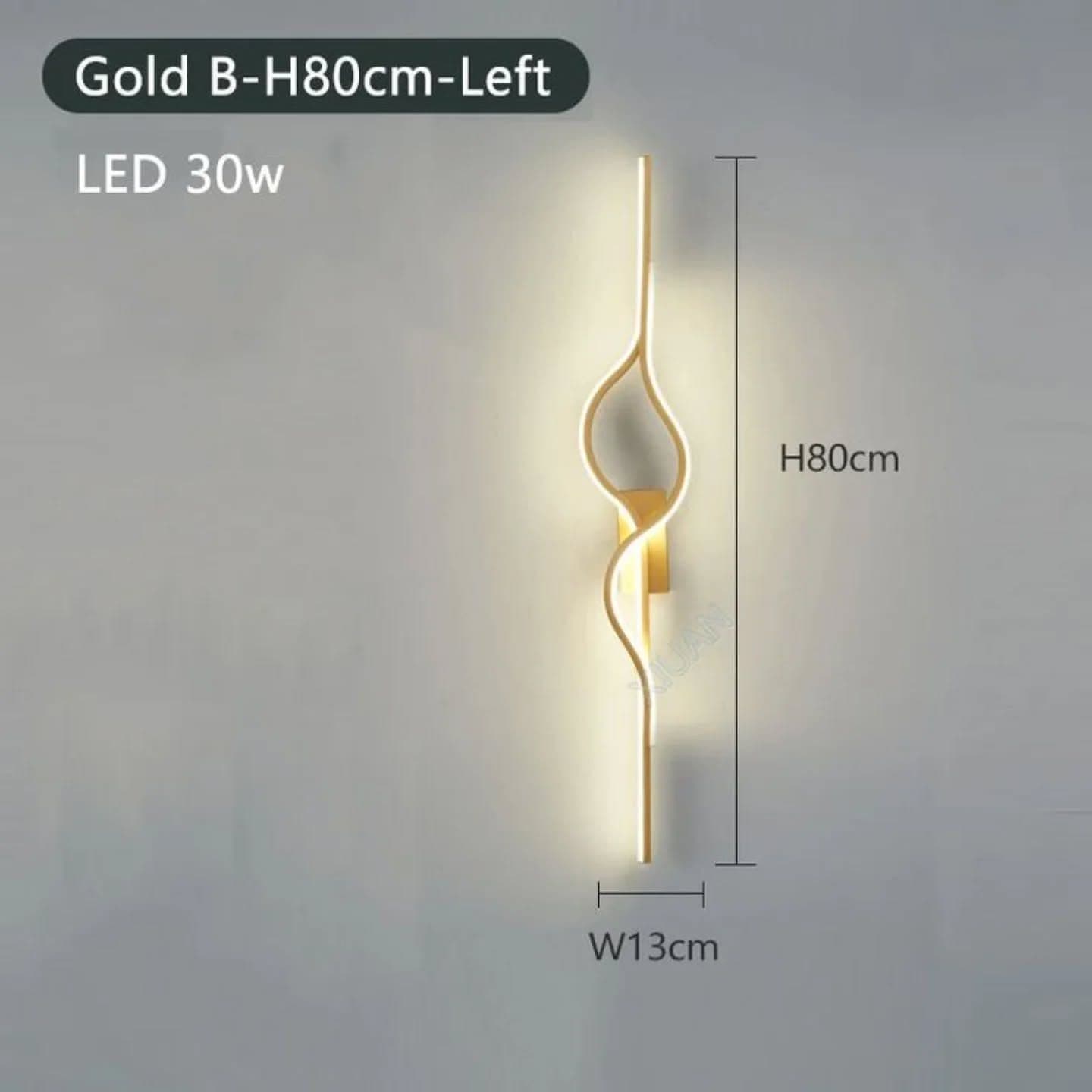 Modern Gold LED Curved Wall Light