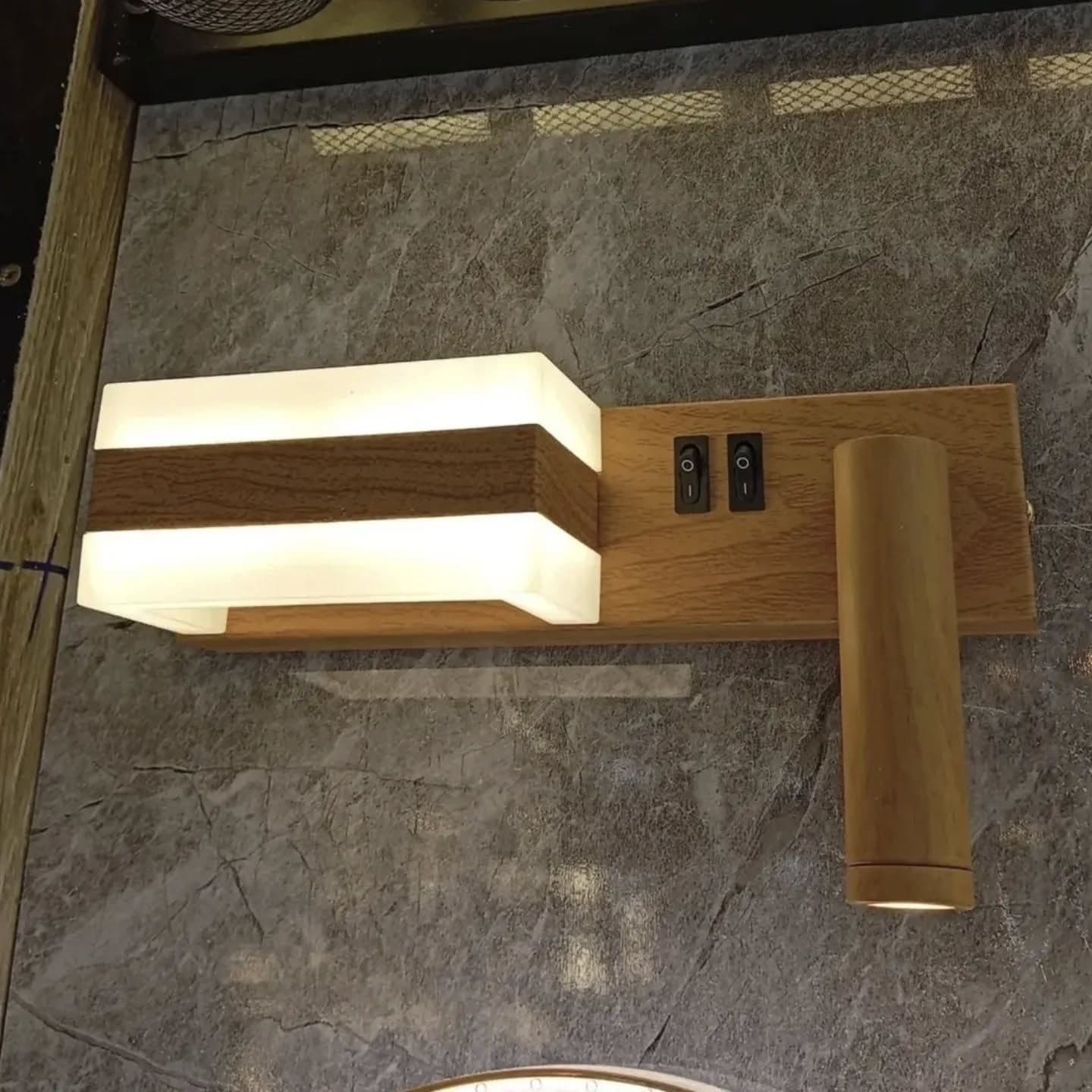 Modern Wood and Acrylic Dual-Illumination Wall Light