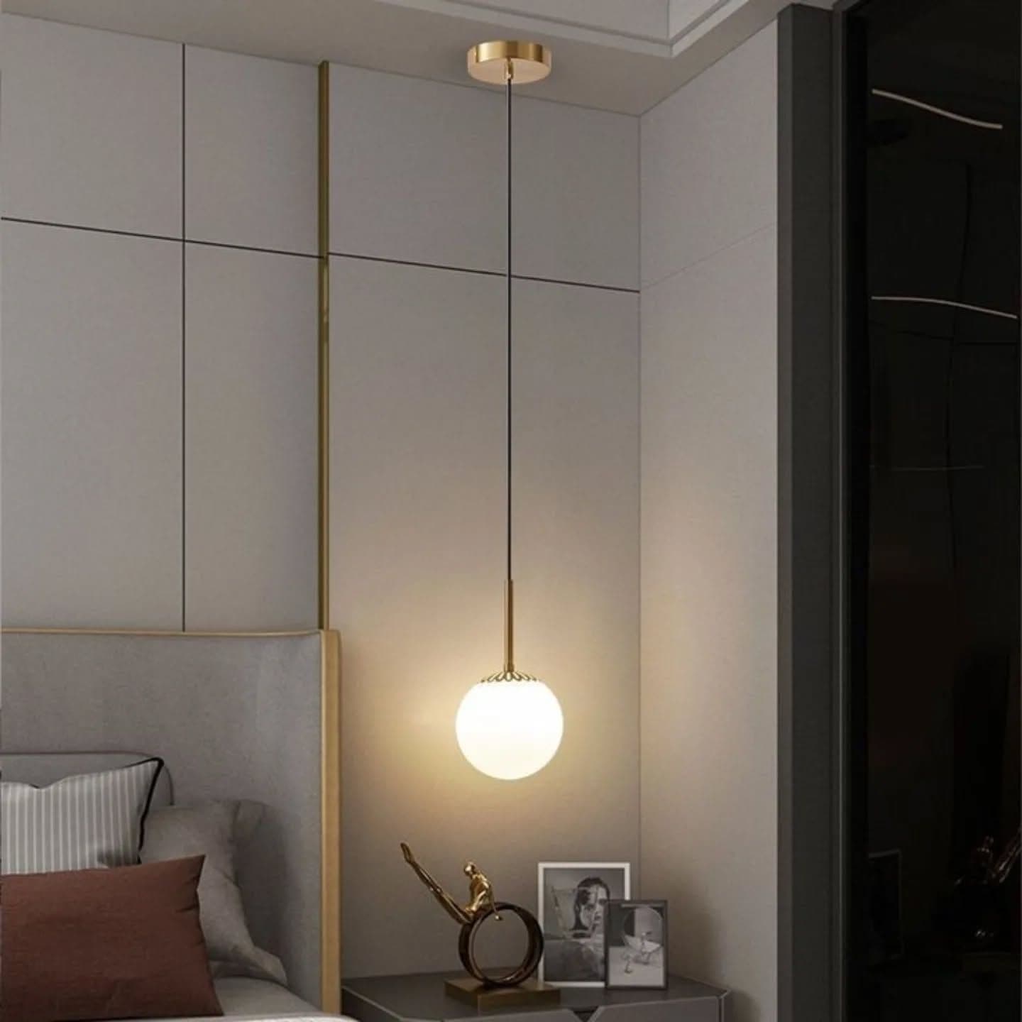 Modern Small Gold Globe Pendant Light