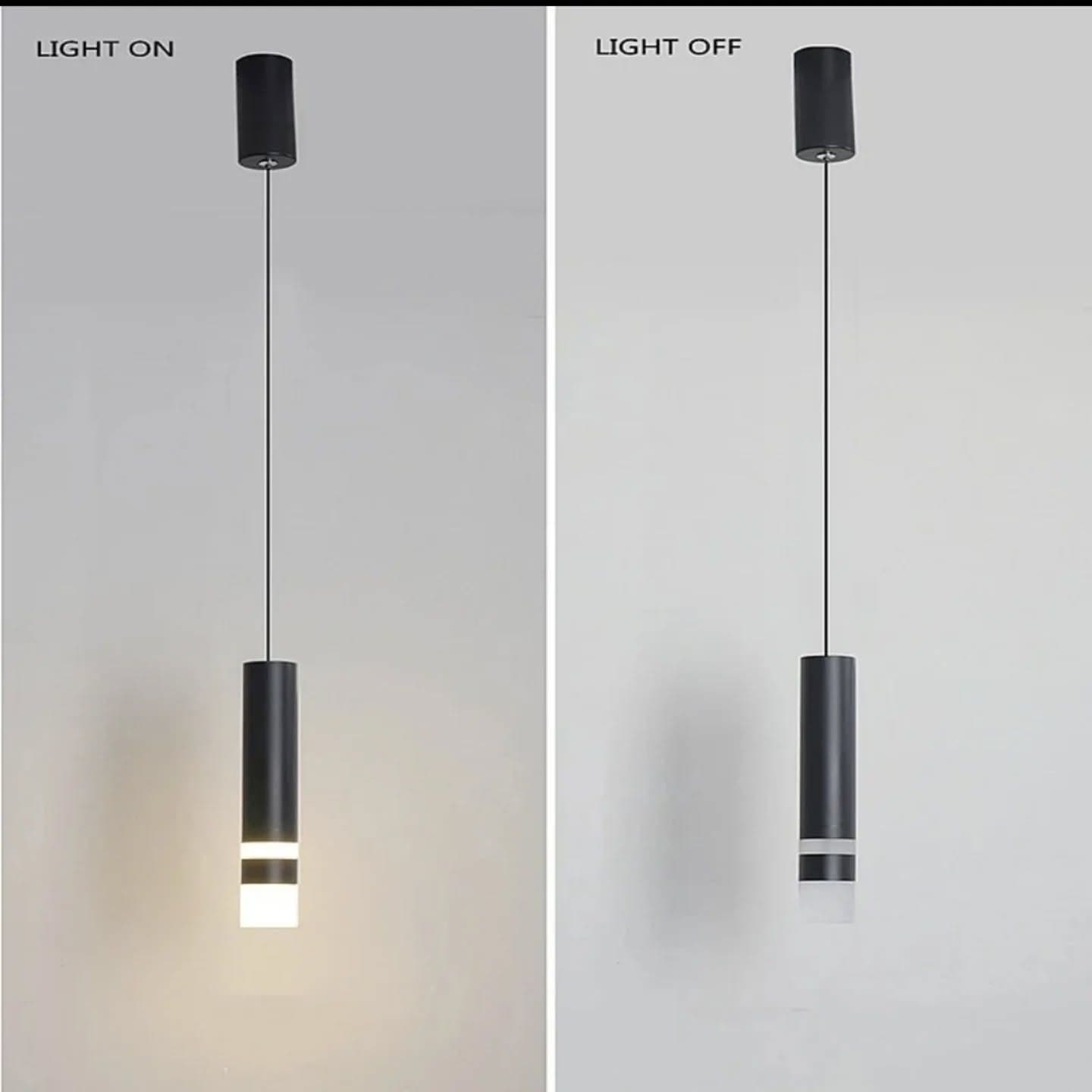 Modern Black Metal and Glass LED Pendant Light