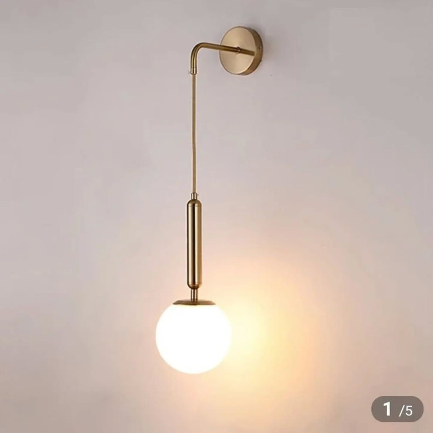 Modern Gold Brass Globe Wall Light
