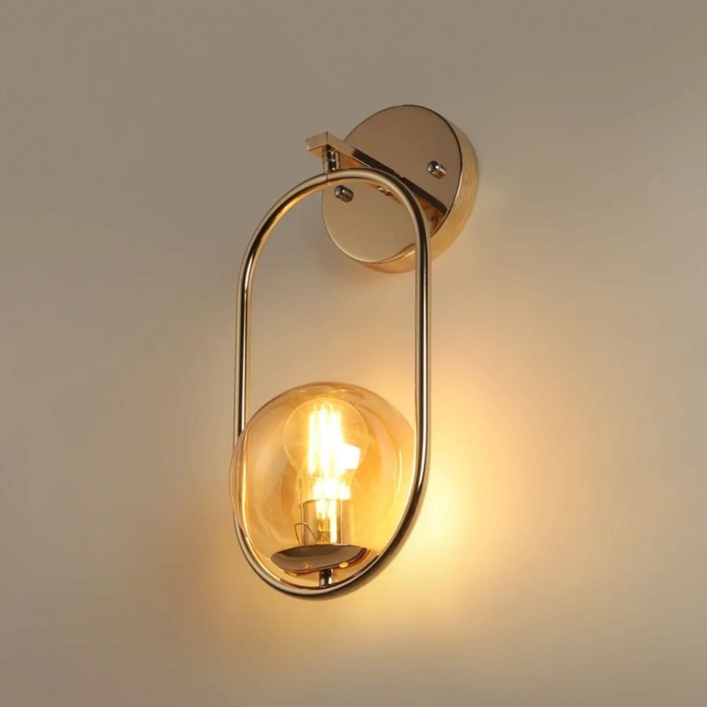 Modern Gold Oval Glass Wall Light