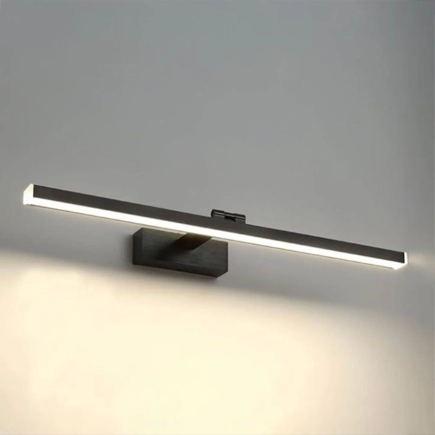 Modern Matte Black LED Mirror Light - Large
