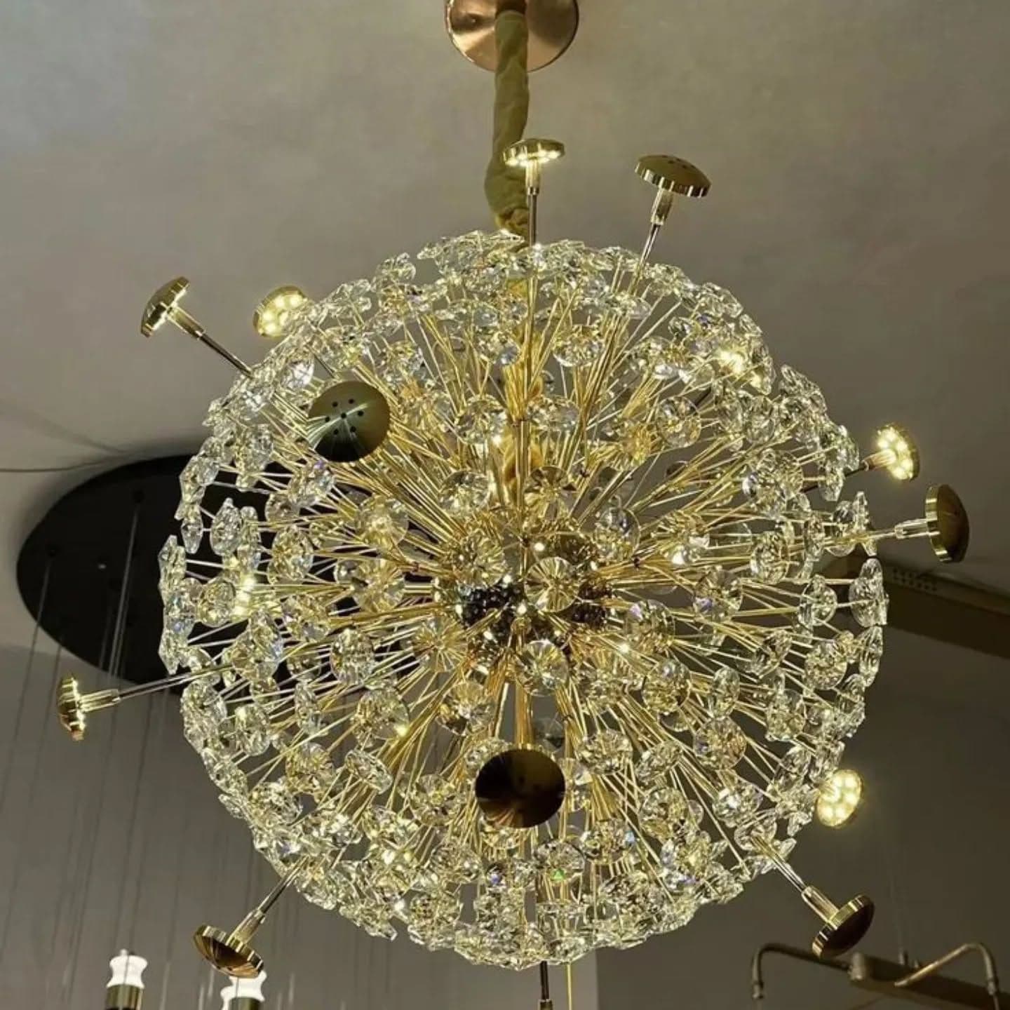 Luxury Ornate Gold Crystal Dandelion Chandelier