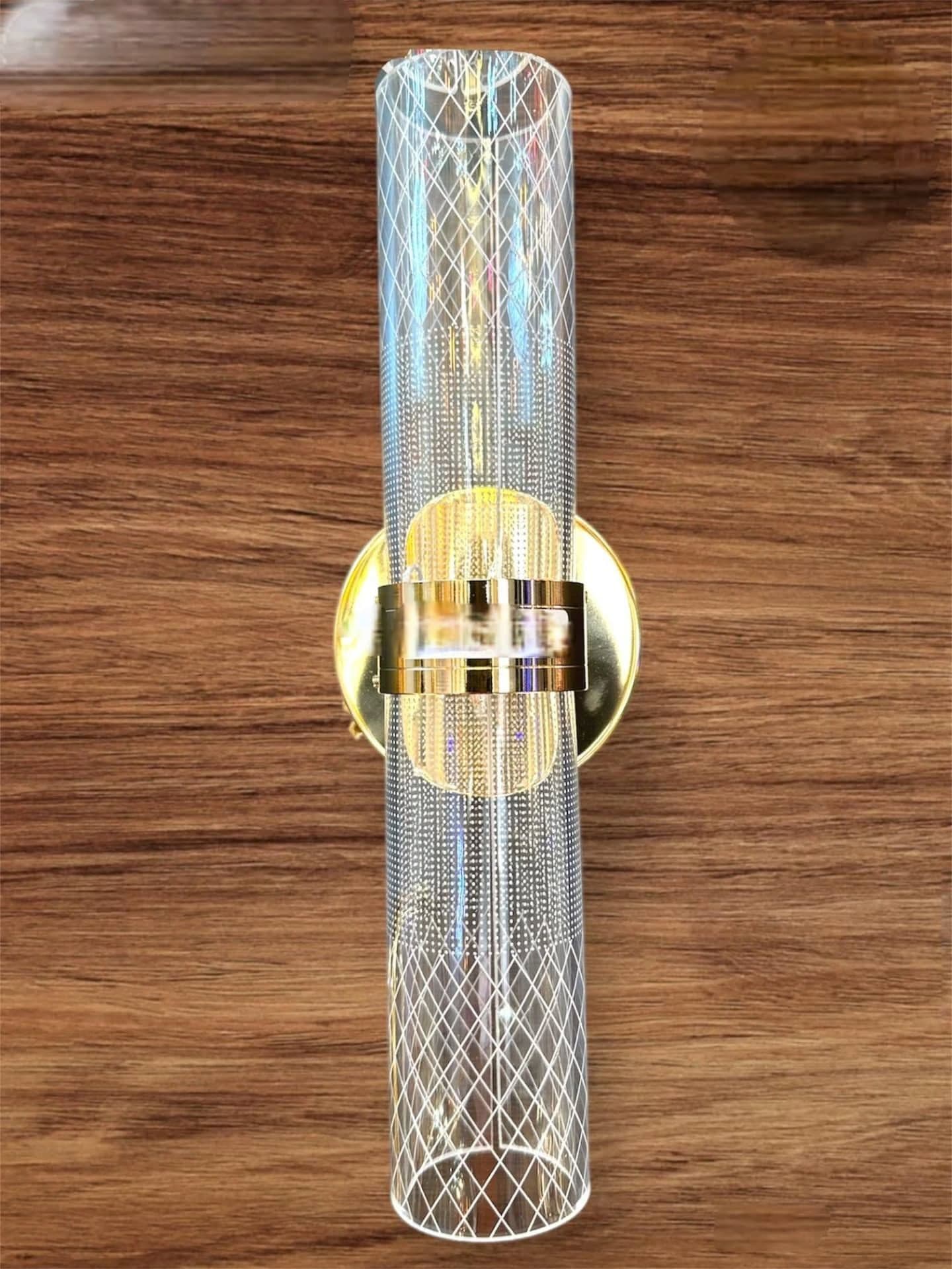 Modern Gold Glass Cylinder Wall Light