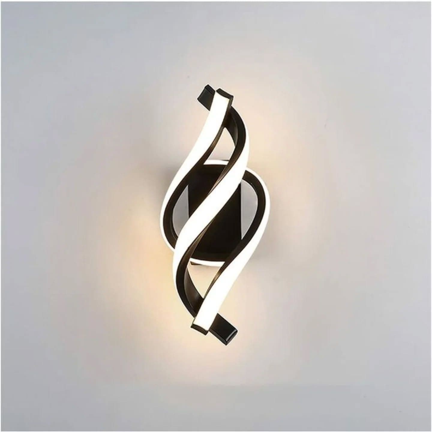 Modern Black and White Dual Spiral LED Wall Light