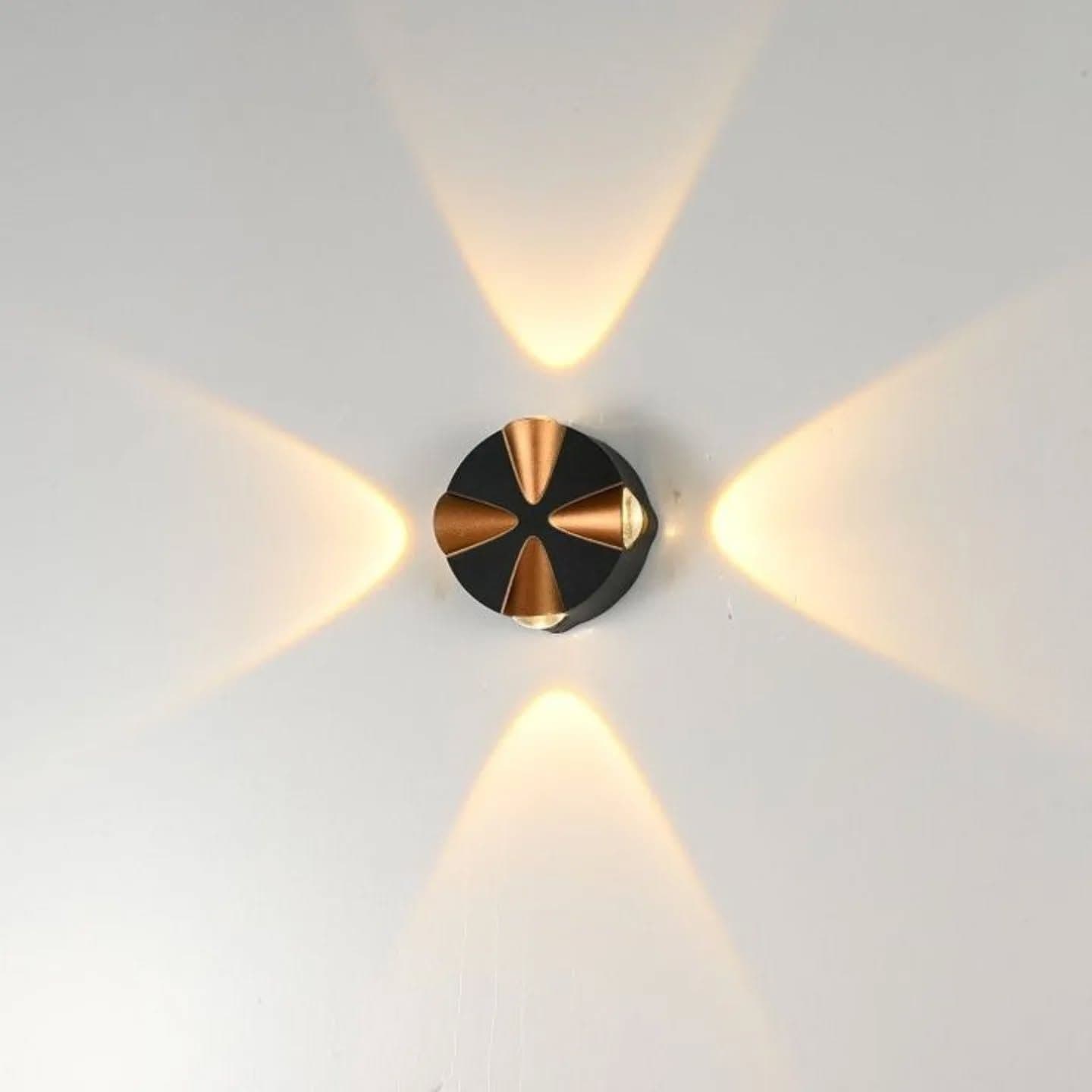 Modern Black and Gold Geometric Wall Light