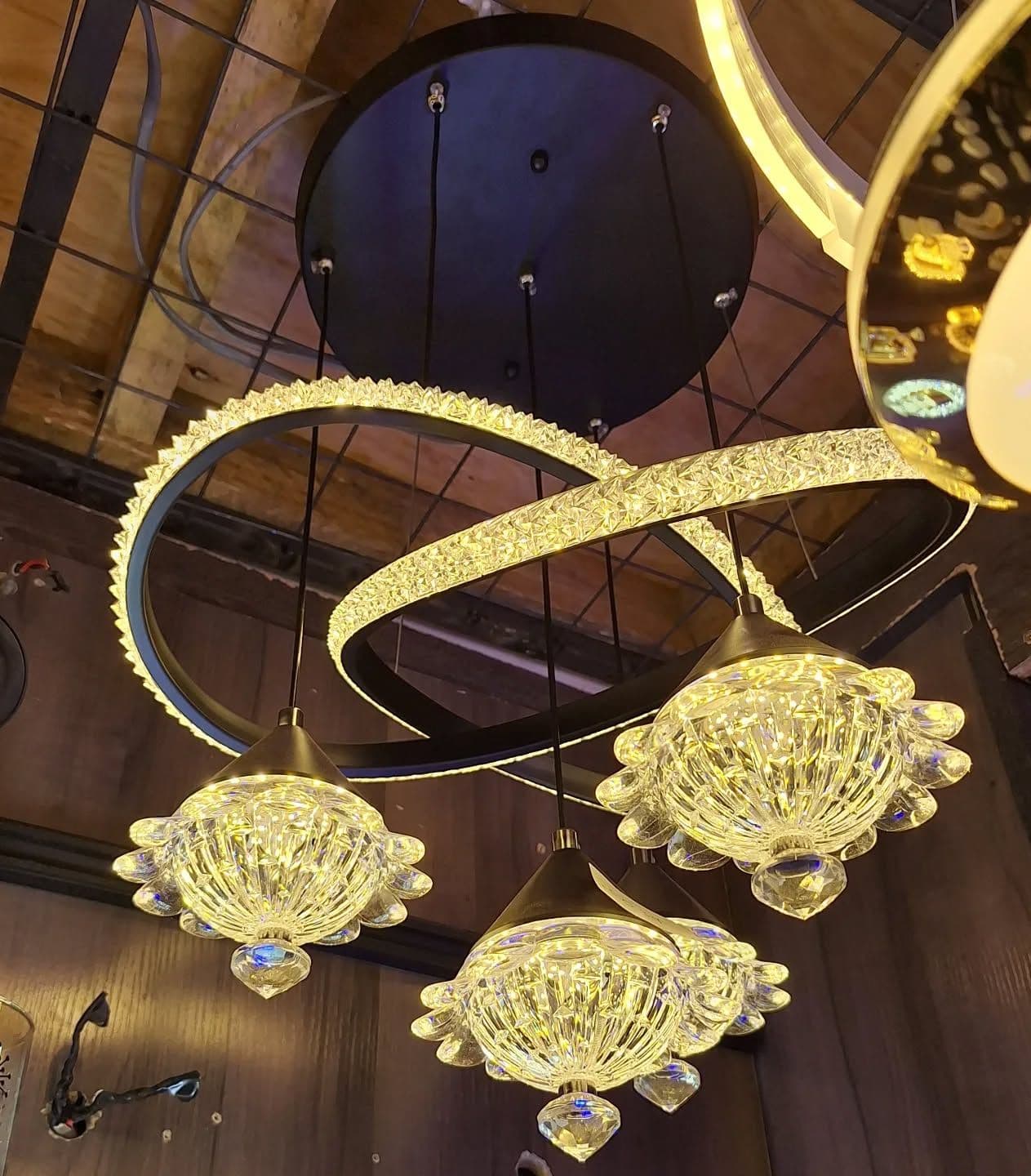 Luxury Oversized Modern Gold Crystal Tiered Chandelier