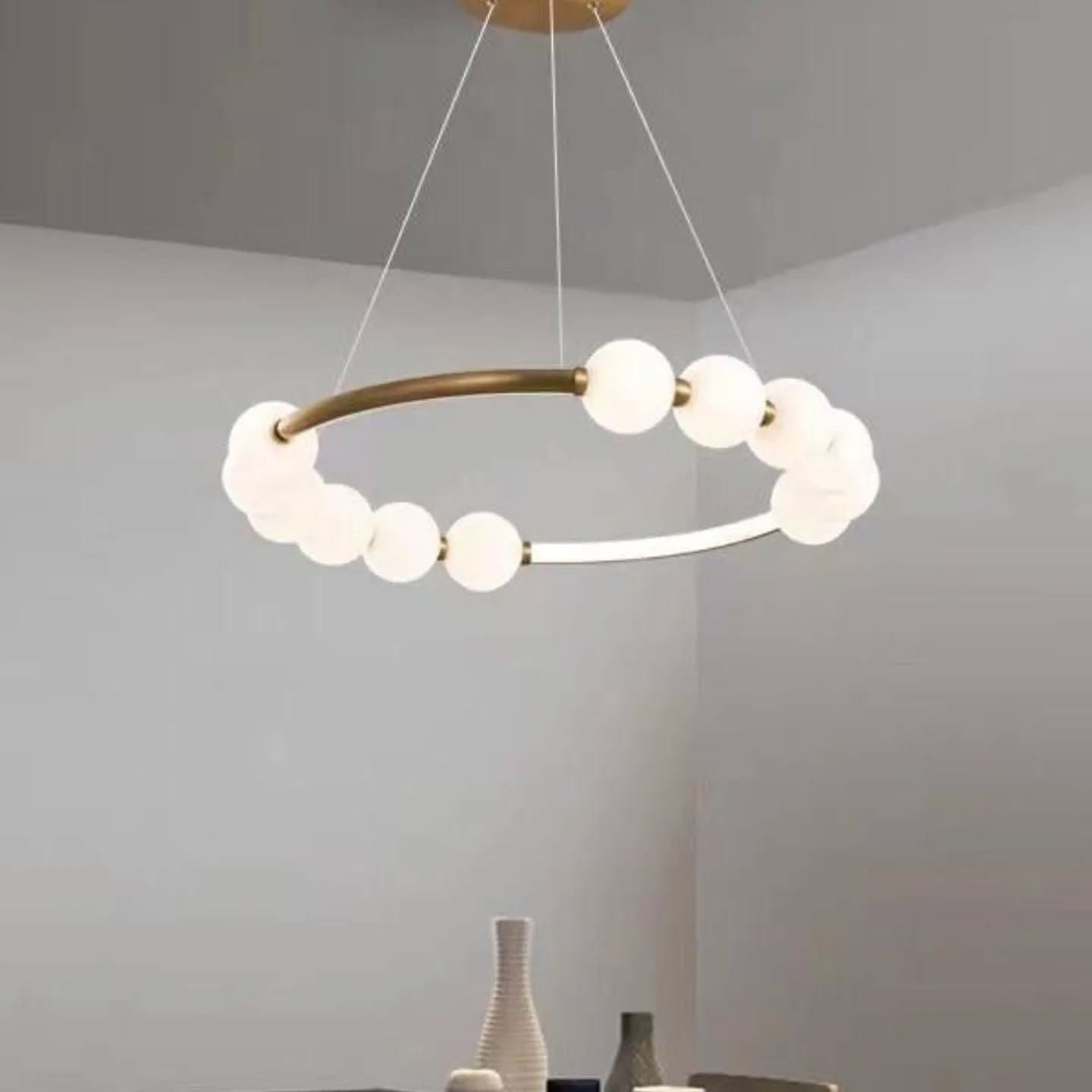 Modern Gold Orb LED Chandelier Light