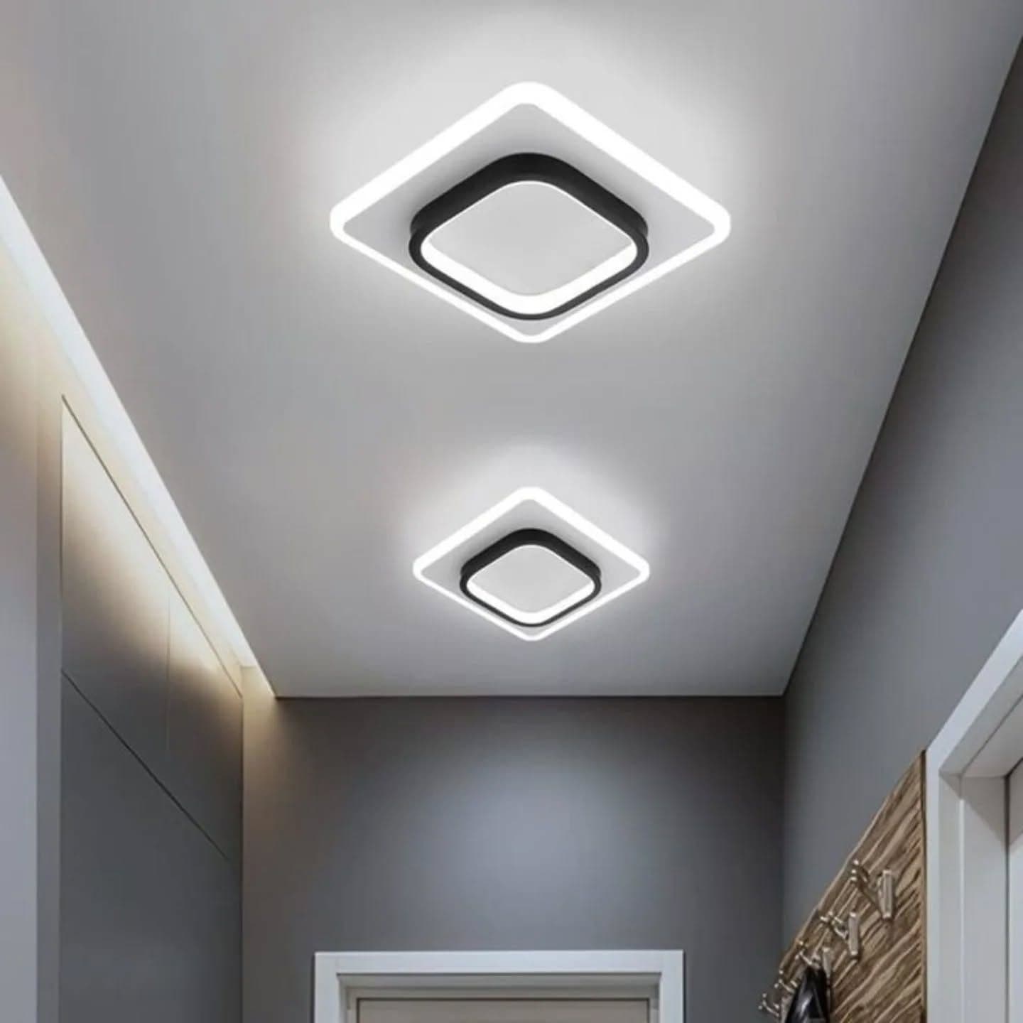 Modern White Square LED Ceiling Light - Medium