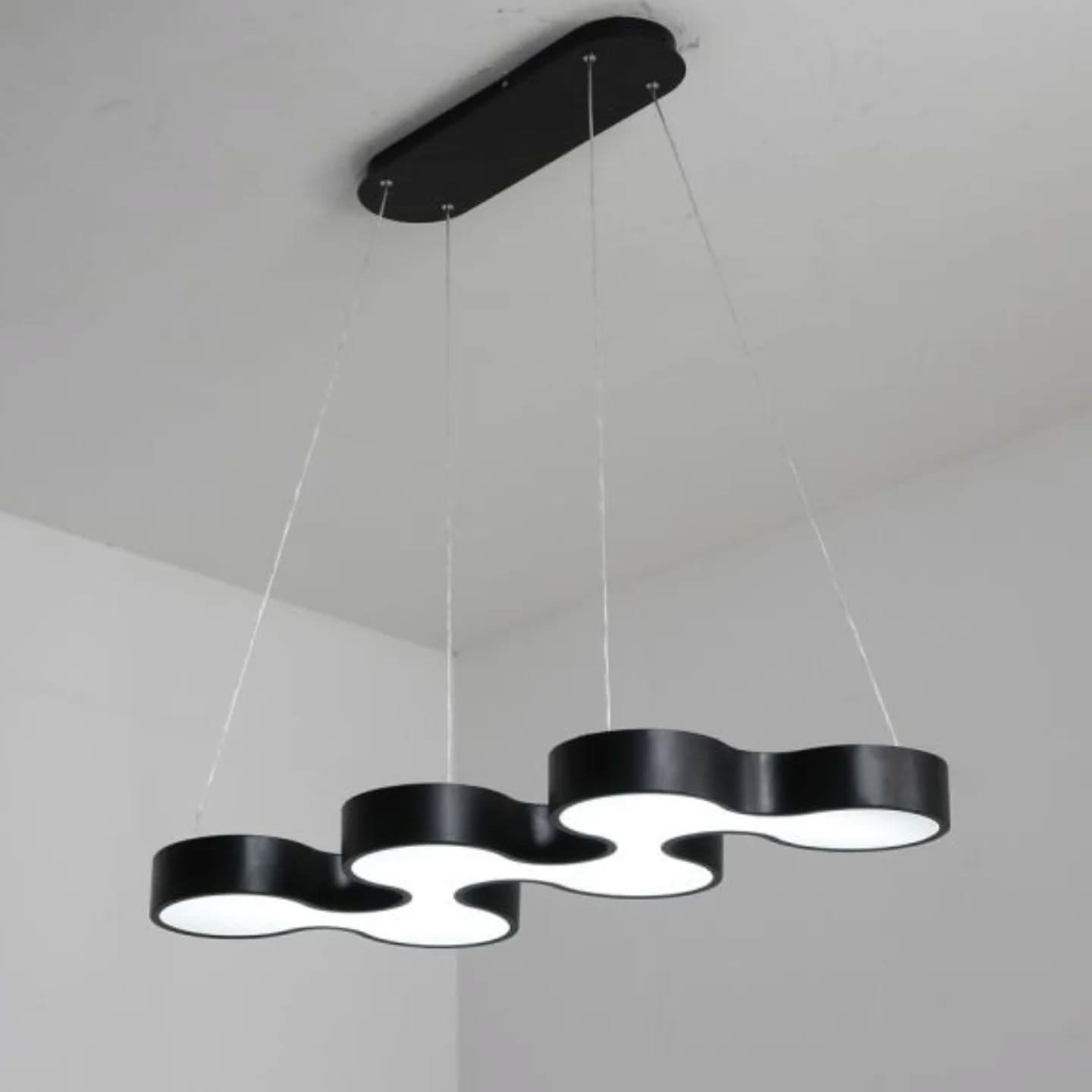 Modern Black Wave LED Pendant Light